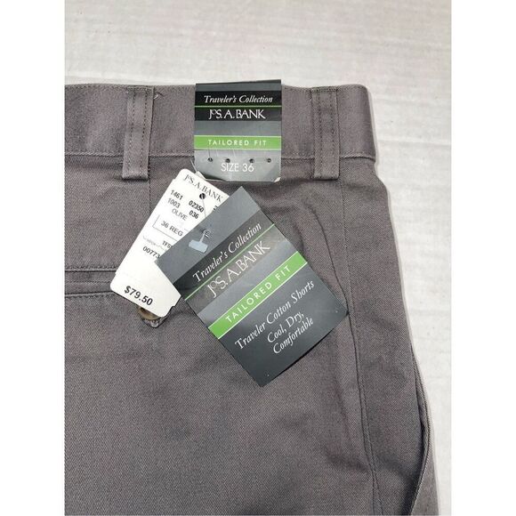 NWT Mens Jos A Bank Traveler Performance Golf Shorts Size 36 Grey Tailored Fit - Picture 6 of 6